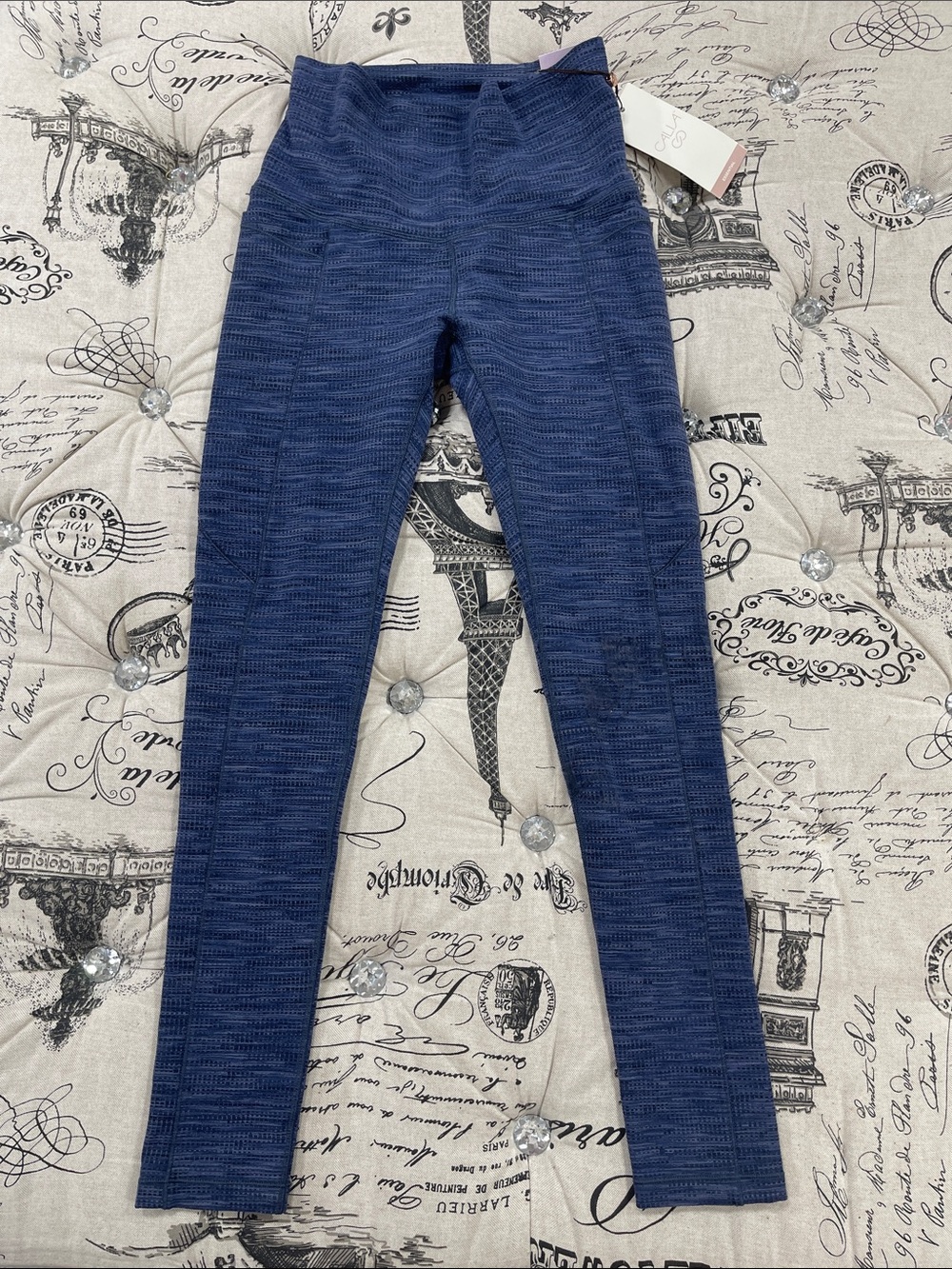 CALIA by Carrie Underwood Navy Textured High-Waist Leggings
